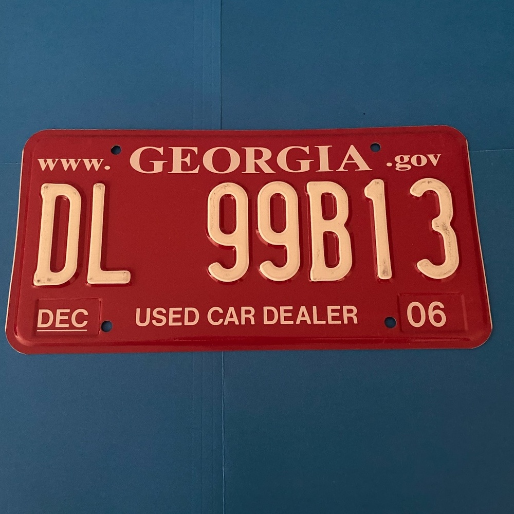 🚘 2006 GEORGIA USA USED CAR DEALER LICENSE PLATE [DL 99B13] 🚘